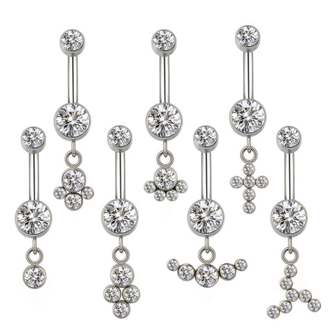 14G ASTM F136 Titanium Dangling Belly Button Ring
