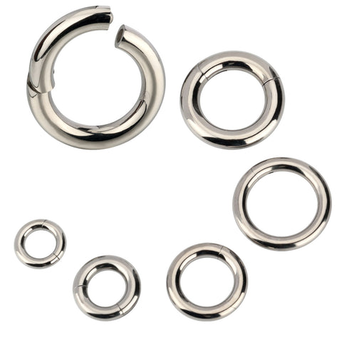 12G 10G 8G 6G 4G 2G 0G ASTM F136 Titanium Big Size Clicker Ring Piercing Hoop