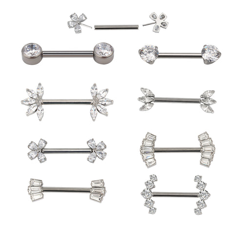 14G ASTM F136 Titanium Nipple Barbells Ring
