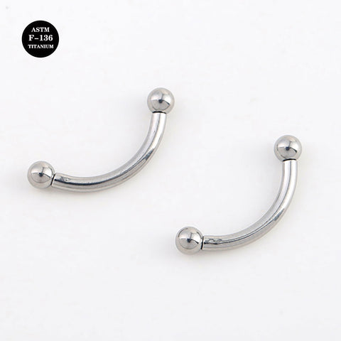 16G 14G ASTM F136 Titanium Curved Barbell Internal Threaded