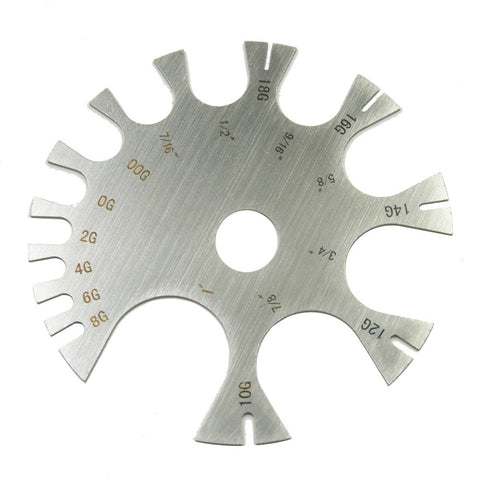 Stainless Steel Jewelry Piercing Gauge Wheel Gauge Caplier Piercing Tools