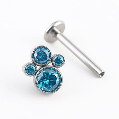 Blue Gem Labret Piercing