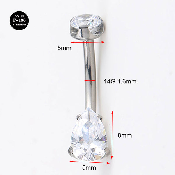 14G ASTM F136 Titanium Belly Button Ring – Classic Body Jewelry