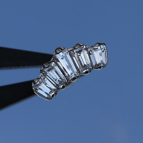 18G 16G Threadless Crown CZ Labret Stud ASTM F136 Titanium