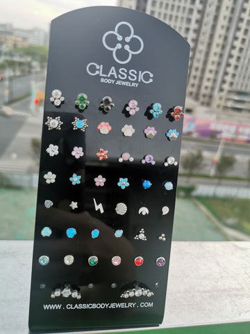 Black Acrylic Body Jewelry Labret 48 Hole Display