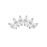 16G ASTM F136 Titanium 7 Prong Set Marquise CZ Larbet Stud 1050