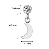 16G ASTM F136 Titanium Dangle Pendant Moon Larbet Stud 1148