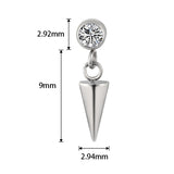 16G ASTM F136 Titanium Dangle Pendant Spike Cone Larbet Stud 1156