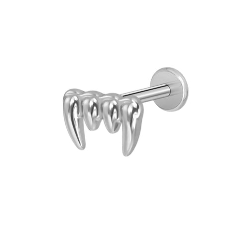16G ASTM F136 Titanium Halloween Devil Teeth Labret Stud Earring