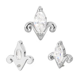 16G ASTM F136 Titanium Marquise Cartilage Helix Labret Stud Earring 1957