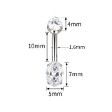 16G ASTM F136 Titanium Oval Belly Button Ring 1418