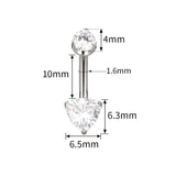 16G ASTM F136 Titanium Triangle Belly Button Ring 1419