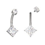 16G ASTM F136 Titanium Rhombus Belly Button Ring 1421