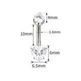 16G ASTM F136 Titanium Heart Belly Button Ring 1422