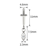 16G ASTM F136 Titanium Dagger Pendant Dangling Marquise Labret Stud 1425