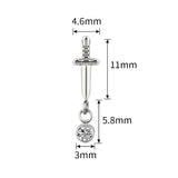 16G ASTM F136 Titanium Dagger Pendant Dangling Marquise Labret Stud 1426)