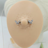 14G Threadless Butterfly Nipple Barbell Piercing Jewelry