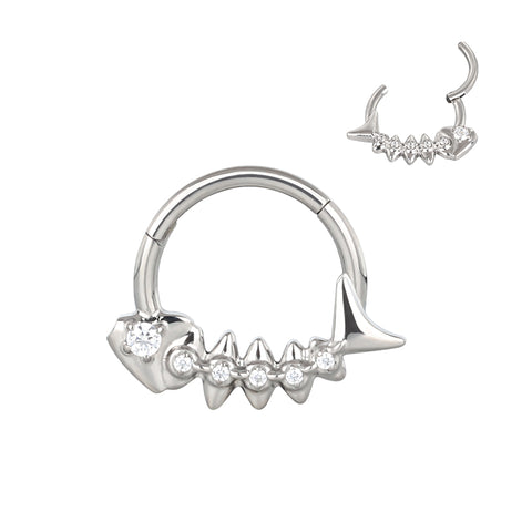 16G ASTM F136 Titanium Septum Clicker Hinged Ring 1488