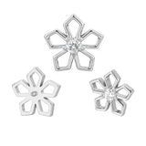 16G ASTM F136 Titanium Hollow FLower Cartilage Helix Labret Stud Earring 1964