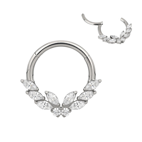 16G ASTM F136 Titanium Septum Clicker Hinged Ring 1547