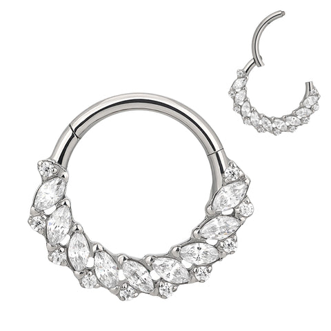 16G ASTM F136 Titanium Septum Clicker Hinged Ring 1620