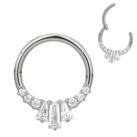 16G ASTM F136 Titanium Septum Clicker Hinged Ring 1621