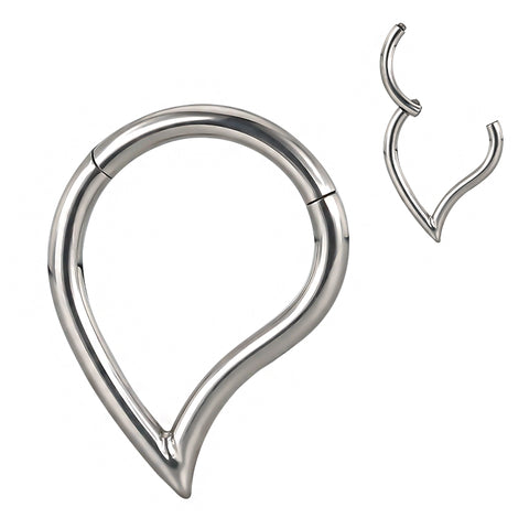 16G ASTM F136 Titanium Septum Clicker Hinged Ring 1676