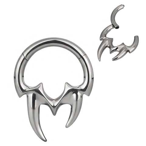 16G ASTM F136 Titanium Septum Clicker Hinged Ring 1677