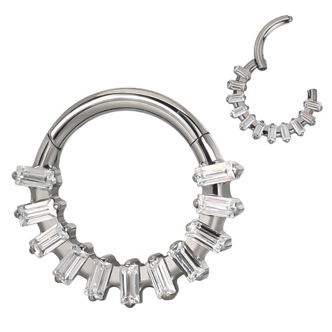 16G ASTM F136 Titanium Septum Clicker Hinged Ring 1692