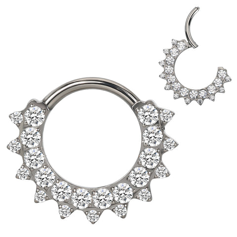 16G ASTM F136 Titanium Septum Clicker Hinged Ring 1703