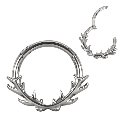 16G ASTM F136 Titanium Septum Clicker Hinged Ring 1708