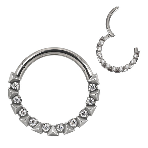 16G ASTM F136 Titanium Septum Clicker Hinged Ring 1723