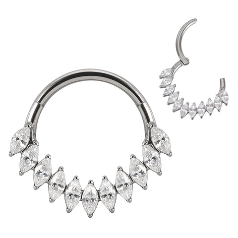 16G ASTM F136 Titanium Septum Clicker Hinged Ring 1725