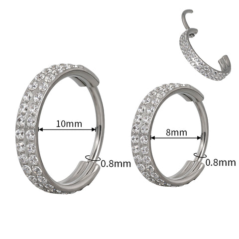 16G ASTM F136 Titanium Septum Clicker Hinged Ring 1727