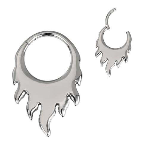 16G ASTM F136 Titanium Septum Clicker Hinged Ring 1755