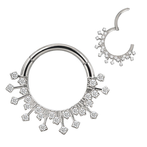 16G ASTM F136 Titanium Septum Clicker Hinged Ring 1788