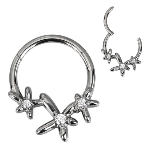 16G ASTM F136 Titanium Septum Clicker Hinged Ring 1792