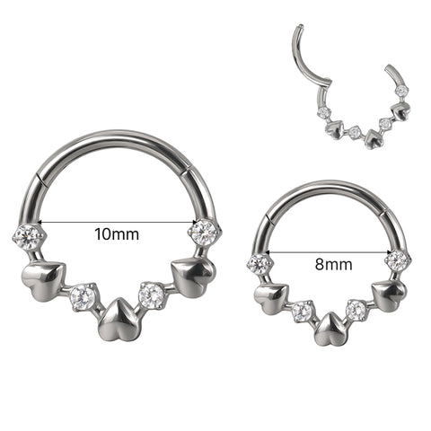 16G ASTM F136 Titanium Septum Clicker Hinged Ring 1793