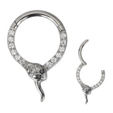 16G ASTM F136 Titanium Septum Clicker Hinged Ring 1795