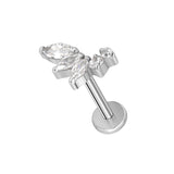 16G ASTM F136 Titanium Marquise Cartilage Helix Labret Stud Earring 1998