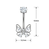 14G ASTM F136 Titanium Hollow Butterfly Belly Button Ring 0081