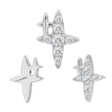 16G ASTM F136 Titanium Star Cartilage Helix Labret Stud Earring 1990