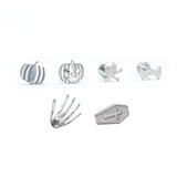 16G ASTM F136 Titanium Labret Stud Halloween Skull Pirate Pumpkin Bone Bat 0289