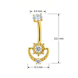 14G ASTM F136 Titanium Tribe Belly Button Ring 0073