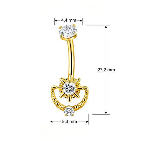 14G ASTM F136 Titanium Tribe Belly Button Ring 0073