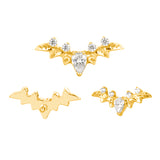 16G ASTM F136 Titanium Bat Wing Cartilage Helix Labret Stud Earring 2023