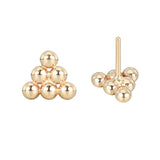 14K Solid Gold 7 Beads Labret Stud Earring 0021