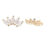 14K Solid Gold 7 Marquise Labret Stud Earring 0011