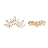 14K Solid Gold 7 Marquise Labret Stud Earring 0011