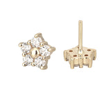 14K Solid Gold Flower Labret Stud Earring 0012